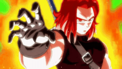 Person With Red Hair Holding Sword GIF