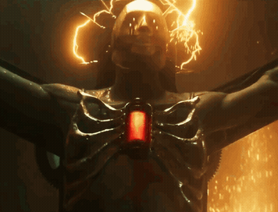 Person With Red Light In Chest GIF