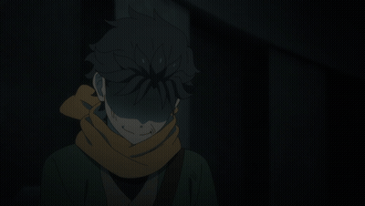Person With Scarf Standing In Dark Room GIF