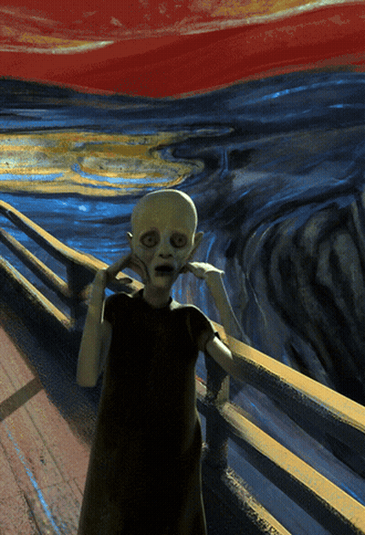 Person With Scary Face GIF