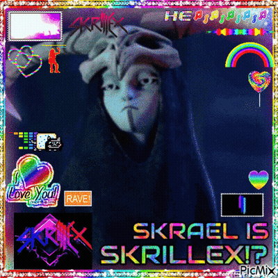 Person With Skull Head Saying Skraxel Is Skrillex GIF