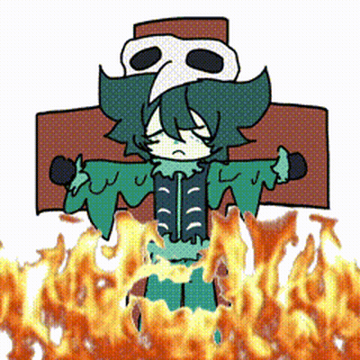 Person With Skull Head Surrounded By Flames GIF