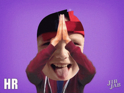 Person With Tongue Out Saying HR GIF