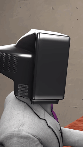 Person With TV On Head GIF