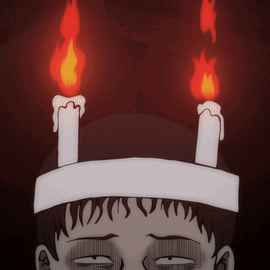 Person With Two Candles On Head GIF