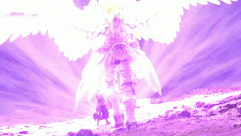 Person With White Wings In Purple Light GIF