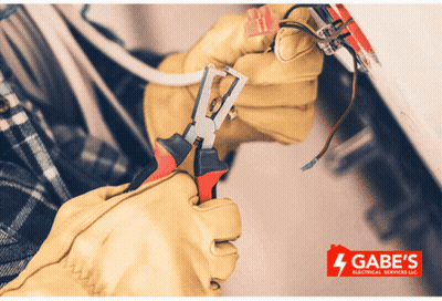 Person Working On Electrical Wires Gabe's Electrical Services UK GIF