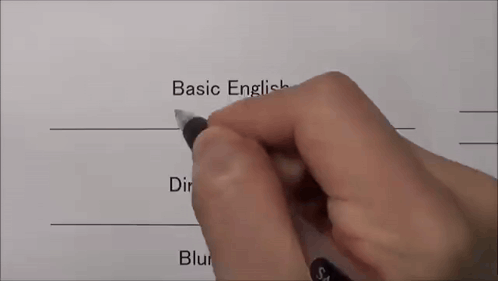Person Writing Basic English On Paper GIF