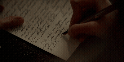 Person Writing I Am Believing GIF