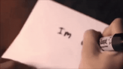 Person Writing I'm With Marker GIF