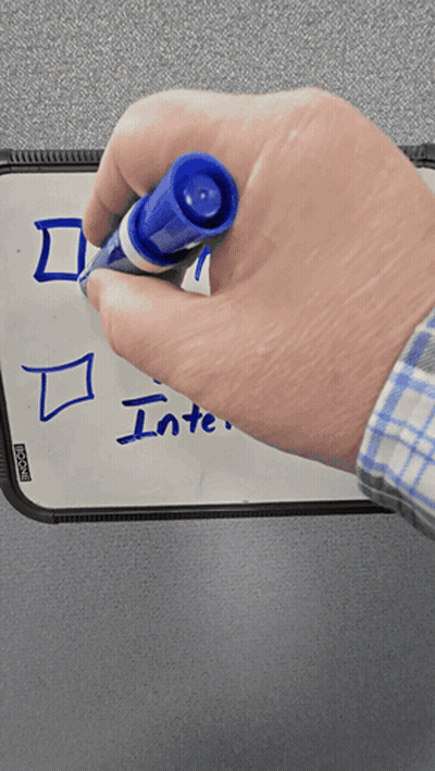Person Writing On Whiteboard Saying Inter GIF