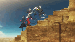 Persona 5 Running Down Massive Stairs GIF