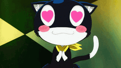 Persona 5 Strikers Mona Cat  With Heart Eyes GIF