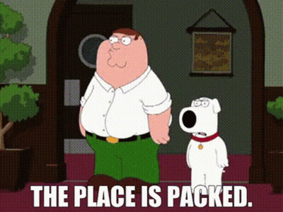 Peter Griffin And Brian The Place Is Packed GIF