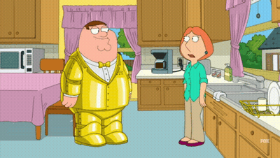 Peter Griffin And Lois Griffin Are Standing In A Kitchen GIF