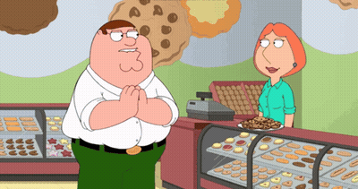 Peter Griffin And Lois Griffin In A Cookie Shop GIF