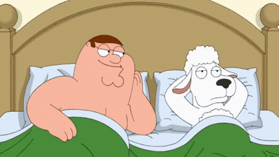 Peter Griffin And Sheep In Bed GIF