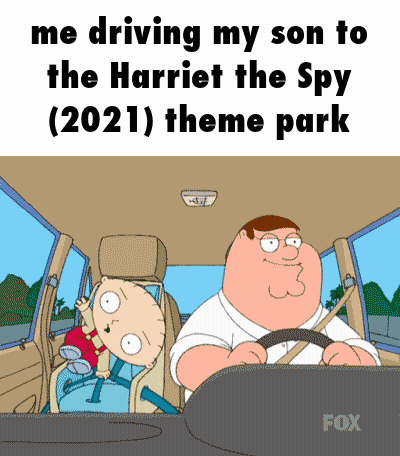 Peter Griffin And Stewie Driving A Car GIF