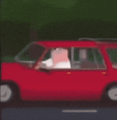 Peter Griffin Driving Car Looking Out Window GIF