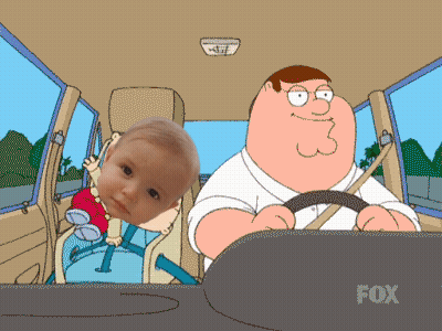 Peter Griffin Driving Car With Baby GIF