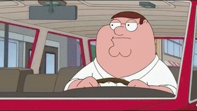 Peter Griffin Driving Red Car GIF