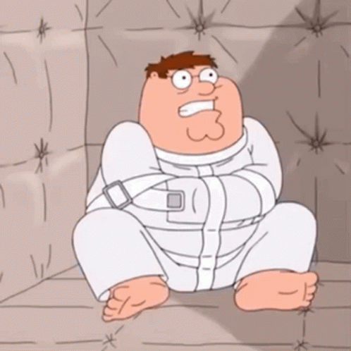 Peter Griffin From Family Guy Is In A Strait Jacket GIF