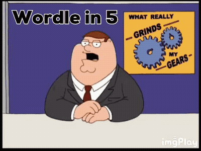peter griffin from family guy is sitting in front of a sign that says " grinds my gears "