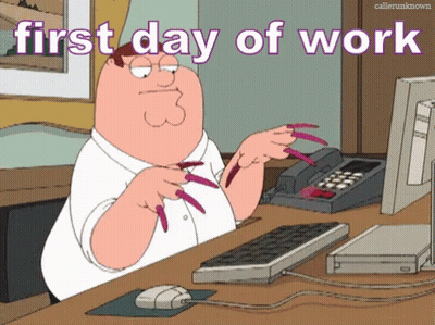 Peter Griffin From Family Guy Sitting At Desk With Computer GIF