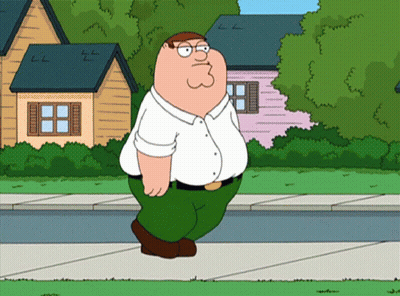 Peter Griffin From Family Guy Walking Down A Sidewalk GIF