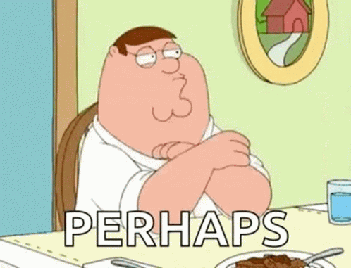 Peter Griffin From The Family Guy Is Sitting At A Table With His Arms Crossed And A Plate Of Food . GIF