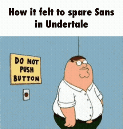 Peter Griffin In Front Of Do Not Push Button Sign GIF