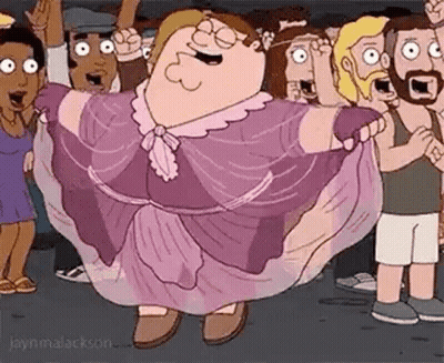 Peter Griffin In Purple Dress Dancing GIF