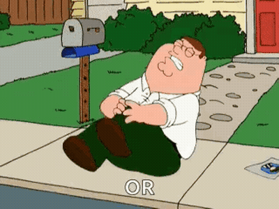 Peter Griffin Is Laying On The Sidewalk Next To A Mailbox . GIF