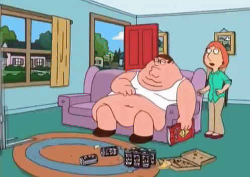 Peter Griffin Sitting On Couch Next To Lois GIF