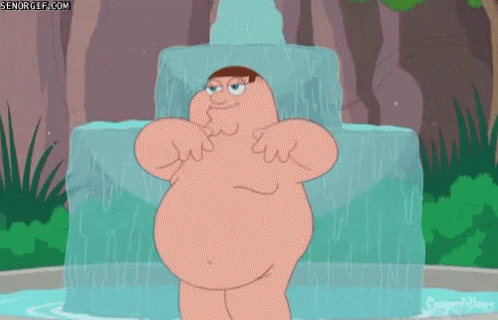 Peter Griffin Is Standing In Front Of A Waterfall GIF