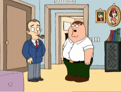 Peter Griffin Is Talking To A Man With A Pipe In His Mouth GIF