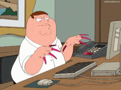 Peter Griffin Long Nails Typing Fast GIF
