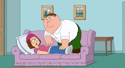 Peter Griffin Lying On Couch Next To Meg GIF