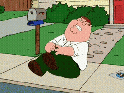 Peter Griffin Lying On Sidewalk Next To Mailbox GIF