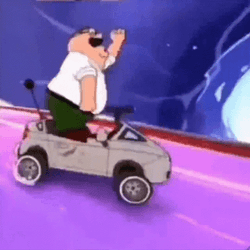 Peter Griffin Meme Riding Small Car GIF