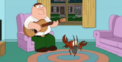 Peter Griffin Playing Guitar With Dancing Crab GIF