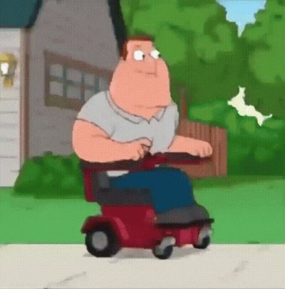 Peter Griffin Riding Mobility Scooter GIF