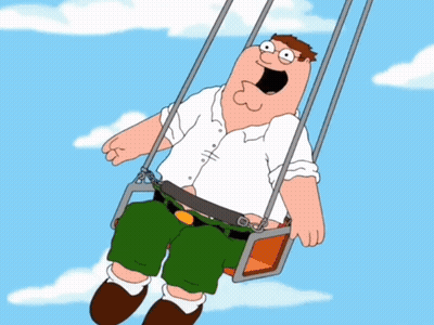 Peter Griffin Riding Swing In Sky GIF