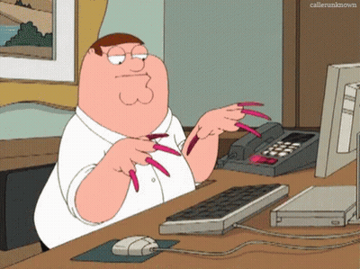 Peter Griffin Sitting At Desk With Computer GIF