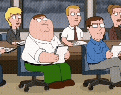 Peter Griffin Sitting In Classroom GIF