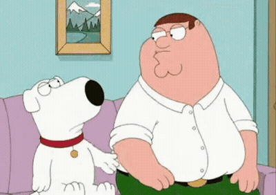Peter Griffin Sitting On Couch Next To Dog GIF