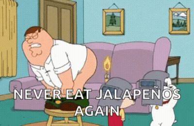 Peter Griffin Sitting On Couch With Candle In Butt GIF