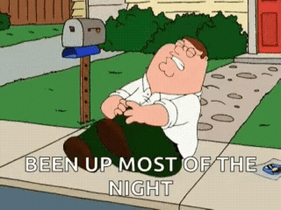 Peter Griffin Sitting On Sidewalk Been Up Most Of The Night GIF