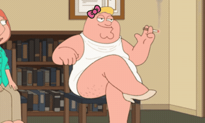 Peter Griffin Smoking Cigarette With Pink Bow GIF