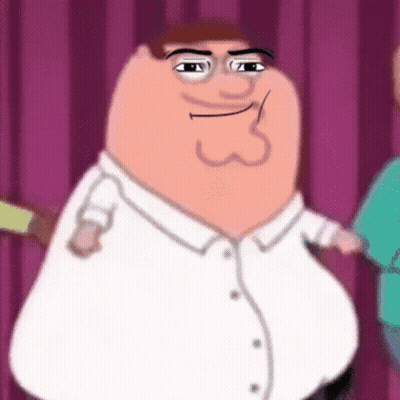 Peter Griffin Standing In Front Of Pink Curtain GIF
